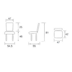 Dimensions de chaise visiteurs / bureaux en PVC